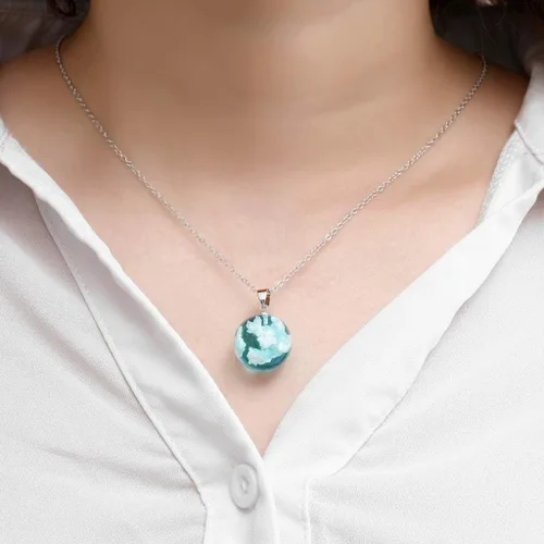 Miniatura 7 de Lroxiy Collares para mujeres y niñas, diseño creativo de girasol copo de nieve azul cielo hoja colgante cadena de San Valentín regalos joyería