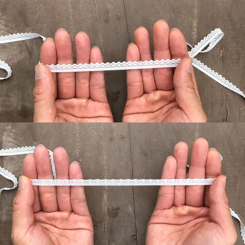 Miniatura 3 de Cinta de encaje negro de 0.4 pulgadas, ribete de encaje elástico de 10 yardas de largo con muy buena elasticidad de 1:2.2, ideal para decoración