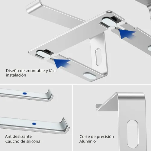 Miniatura 5 de BESIGN LS03 - Soporte elevador de aluminio para laptop, ergonómico y desmontable, elevador para computadora, compatible con MacBook Air, Pro, Dell