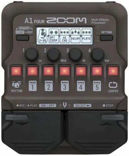 Miniatura 2 de Zoom A1 FOUR Pedal multiefectos para guitarra, violín, saxofón, trompeta y bajo vertical, con modelado acústico, bucle, sección rítmica