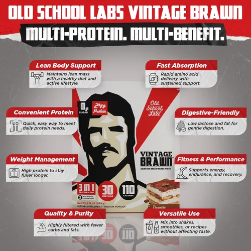 Miniatura 6 de Old School Labs Aislamiento de proteína en polvo procedente de huevo, leche y carne de res, hecho para hombres y mujeres para desarrollar músculos