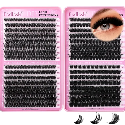 Miniatura 16 de Extensiones de pestañas en racimo 20D, bandeja mixta con pestañas individuales en racimo, de visón negro, para colocar en casa, maquillaje