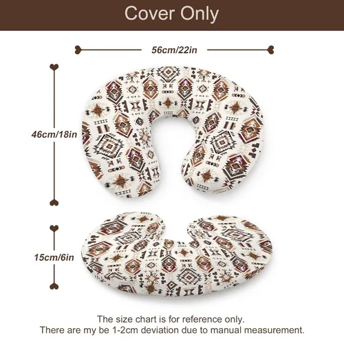 Miniatura 7 de Funda de almohada de lactancia con patrón nativo americano occidental, unisex, tribal, geométrico, extraíble, para bebés, niñas, niños, recién