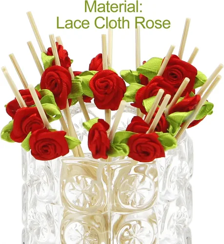 Miniatura 3 de Minisland Palillos de cóctel de flores de rosas multicolores, palillos de bambú de 4.7 pulgadas de largo para aperitivos, despedida de soltera