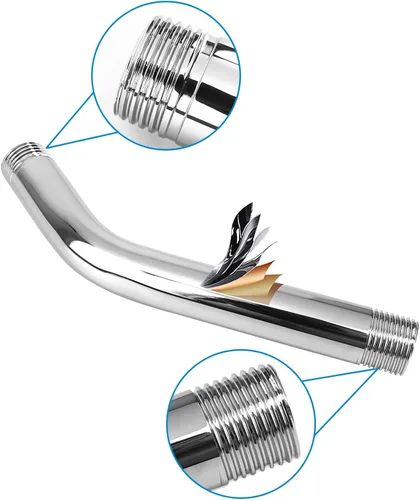 Miniatura 4 de NearMoon Brazo de ducha con brida, hecho de tubo extensor de extensión de ducha de acero inoxidable 304, montado en pared para cabezal de ducha fijo