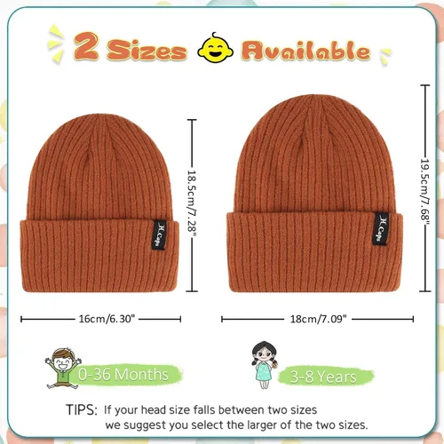 Miniatura 2 de FZ FANTASTIC ZONE 3 Pcs Toddlers Winter Hat Baby Beanie Boys Girls for 0-3 Years Old, Kids Warm Knitted Fleece Infant Hats