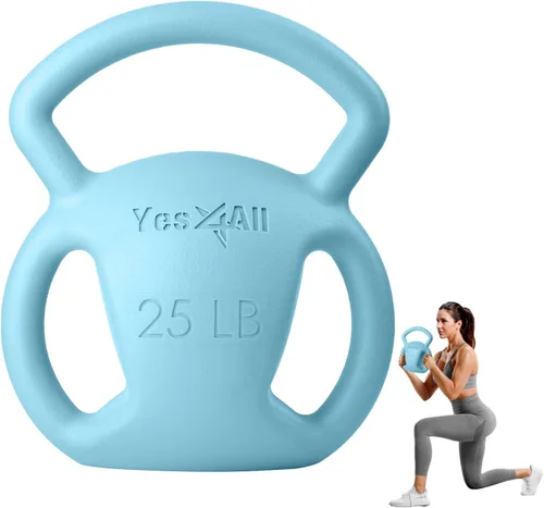 Miniatura 12 de Yes4All Kettlebell, Strength Training Kettlebells for Women, Wide Multi-grip Textured Handle for Home Gym Exercises & Full Body Workout, Single 5–25