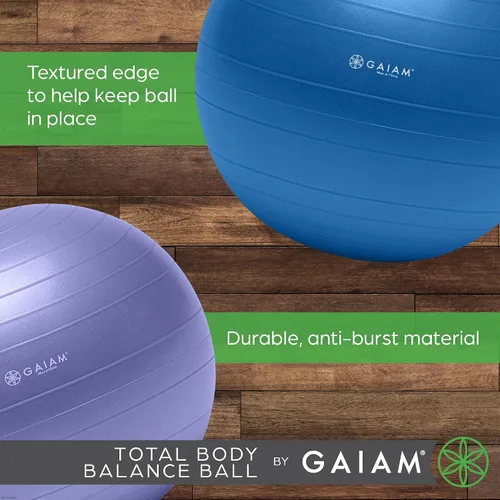Miniatura 4 de Gaiam Pelota de equilibrio para todo el cuerpo de yoga, antiestallido con bomba de aire para silla de casa, oficina y fitness - Varios tamaños