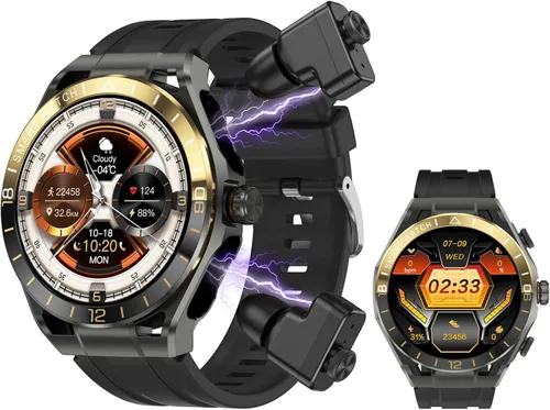 Miniatura 7 de ZJX Reloj inteligente con auriculares para hombre, pantalla HD táctil completa de 1.52 pulgadas, cuerpo de metal, auriculares deportivos TWS reloj