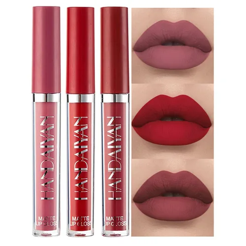Miniatura 18 de BestLand Juego de 3 lápices labiales líquidos rojos atrevidos, seductores, brillo de labios mate de larga duración, impermeable, alto pigmento a