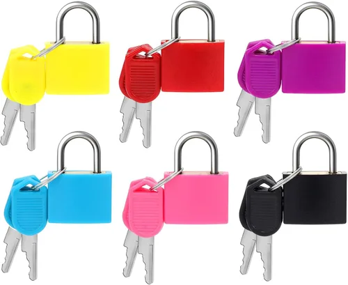 Miniatura 8 de 10 cerraduras de maleta con llaves, cerraduras de equipaje pequeñas con llaves, mini candado con llave para cajas, taquillas, bolsas de viaje