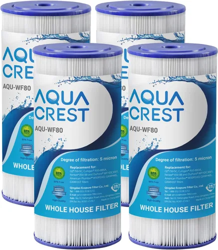 AQUA CREST FXHSC - Filtro de agua de repuesto para toda la casa GE® FXHSC, GXWH40L, GXWH35F, American Plumber W50PEHD, W10-PR, Culligan® R50-BBSA, 5