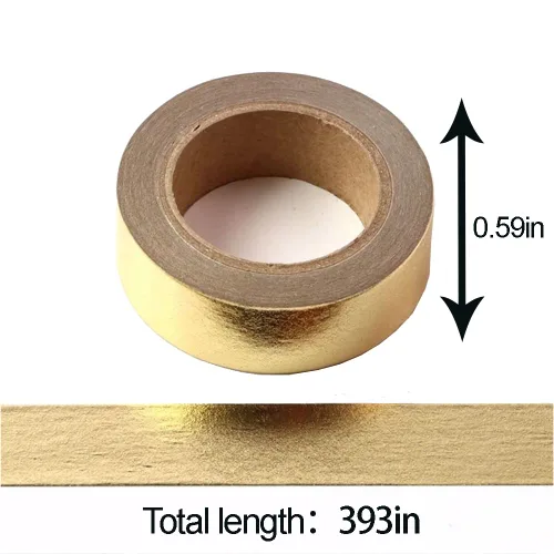 Miniatura 3 de Cinta Washi de Foil, juego de 2 rollos de 5/8" x 393 pulgadas (15mm*10M) Cinta Washi, Cinta Adhesiva de Papel de Foil para Manualidades, Cinta