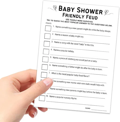 Miniatura 3 de Kihraw Juegos de baby shower, 50 tarjetas de juego de peleas aptas para baby shower, género neutro, minimalista