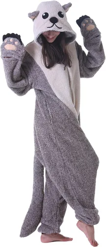 DarkCom Pijama de una pieza de animal para mujer y hombre, disfraz de Halloween, ropa de dormir de Navidad