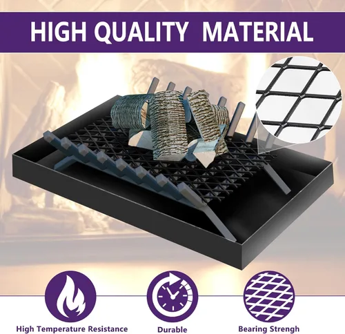 Miniatura 3 de Mxclimate Paquete de 2 retenedores de brasas para rejilla de chimenea, evita que las brasas quemadas se caigan, accesorios de chimenea para 12