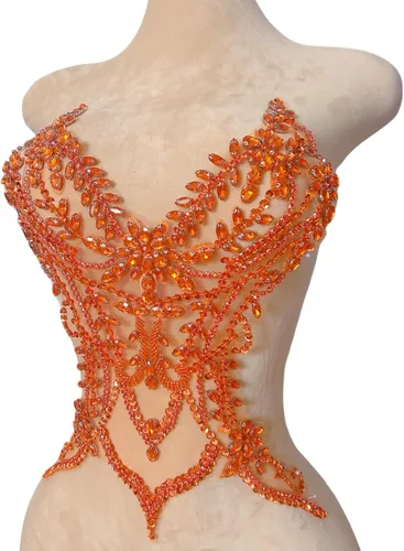 Miniatura 6 de Parches de encaje con cuentas a mano, disfraces, apliques con cristales de diamantes de imitación para manualidades, protege bodas, fiestas