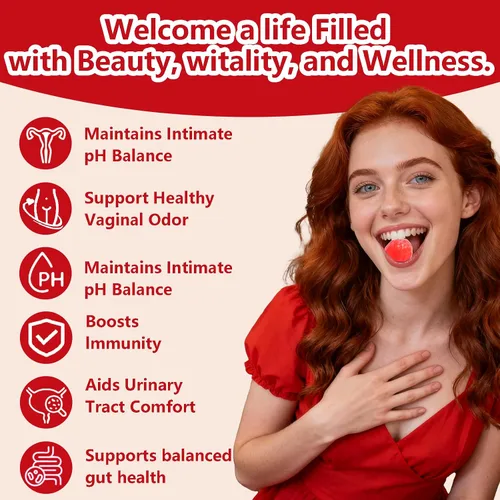 Miniatura 5 de Gomitas de probióticos vaginales para mujeres, gomitas femeninas de equilibrio de pH premium, olor saludable, equilibrio de levadura y flora +