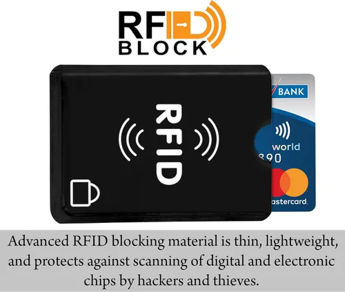 Miniatura 20 de SaiTech IT Juego de 10 fundas de bloqueo RFID, la mejor manera de proteger tus tarjetas del robo electrónico, diseño duradero, ligero y compacto