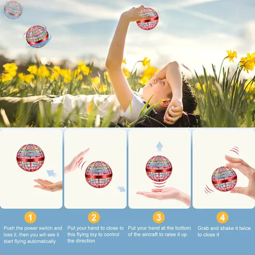 Miniatura 3 de Juguete de bola de orbe volador, bola de boomerang, mini dron cósmico de mano flotante, hilanderos de mosca para niños y adultos, juguetes