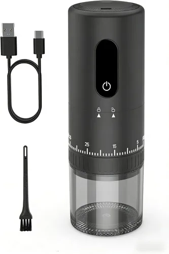Miniatura 8 de CEVING Primer Molinillo de Café Recargable que Muele Mientras se Carga, Molienda 1.7X Más Rápida con 38 Configuraciones Ajustables Externas, Fresas
