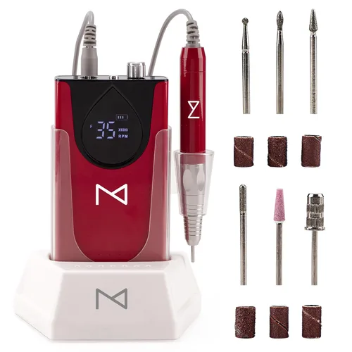 Miniatura 9 de M Max - Taladro de uñas profesional - Taladro de uñas con motor 2 en 1 sin escobillas - Eléctrico, inalámbrico, carcasa de aleación de aluminio