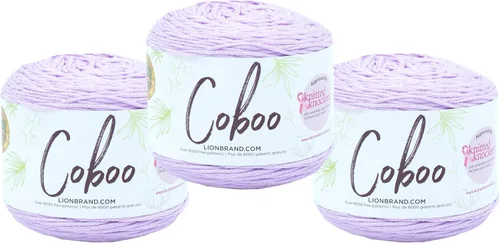 Miniatura 40 de Lion Brand Yarn Coboo, hilo suave para tejer, hacer ganchillo y manualidades, Vanilla Blossom, paquete de 3 Flor de vainilla