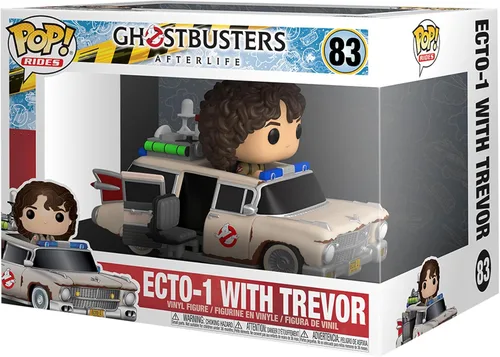 Funko POP Ride Super Deluxe Movies: Ghostbusters Afterlife - Ecto 1 con Trevor, Multicolor, Estándar, (47679)