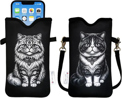 Miniatura 107 de Tainada Funda Estuche Bolsa de Neopreno para Teléfono para Hombres y Mujeres con Correa Cruzada/Cordón para el Cuello para iPhone 17/16/15 Pro Max