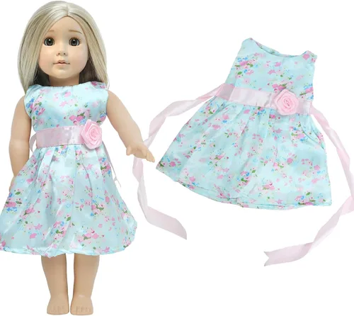 Miniatura 8 de 5 juegos de vestido de novia de muñeca de 18 pulgadas, ropa de moda y accesorios, 1 vestido de novia con velo, 4 vestidos de muñeca de satén, regalo