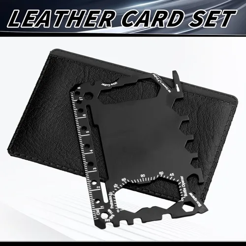 Miniatura 6 de Cholemy 12 carteras para tarjetas de crédito, multiherramienta 46 en 1, herramienta de bolsillo de supervivencia de acero inoxidable, multiusos