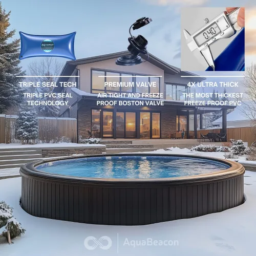 Miniatura 4 de Almohada de piscina de 4 x 8 pies, ultra gruesa y súper duradera, de alta calidad, para piscina sobre el suelo, invierno, 0.016 in de grosor