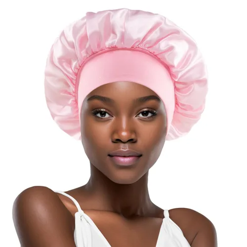 Miniatura 13 de Gorro de seda blanco para mujeres durmiendo, gorro de seda para dormir, trenzas de cabello rizado, gorra de satén grande para dormir, gorra de noche