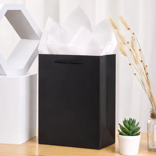 Miniatura 7 de 10 bolsas de regalo con papel de seda de 8 x 4 x 11 pulgadas.