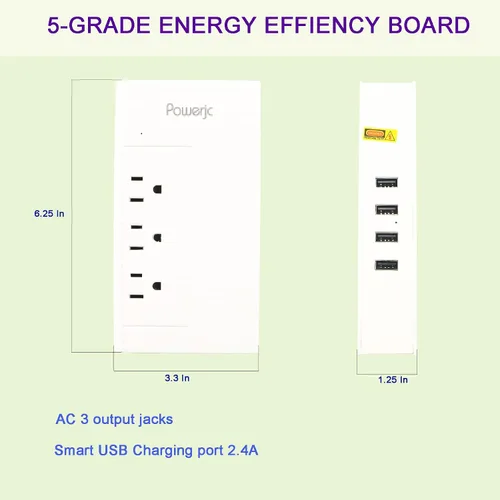 Miniatura 2 de Convertidor de voltaje de viaje Adaptador de corriente reductor de 220 V a 110 V Potencia nominal 1500 con 4 puertos de carga USB inteligentes ETL