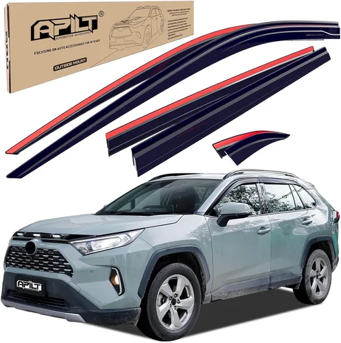 Deflectores contra viento y lluvia montados en el exterior, viseras para ventanas para Toyota RAV4 2019-2025 de tamaño completo, deflectores de