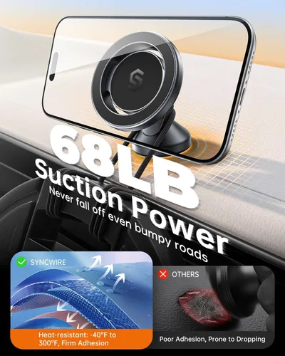 Miniatura 4 de SYNCWIRE MagSafe - Soporte magnético para teléfono de automóvil, soporte magnético para tablero de automóvil, soporte de teléfono magnético fuerte