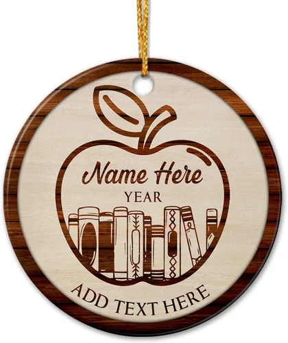 Miniatura 22 de Adorno de cerámica personalizado de asistente principal, adornos de Navidad del mejor asistente del mundo, texto personalizado, año y nombre de Papá