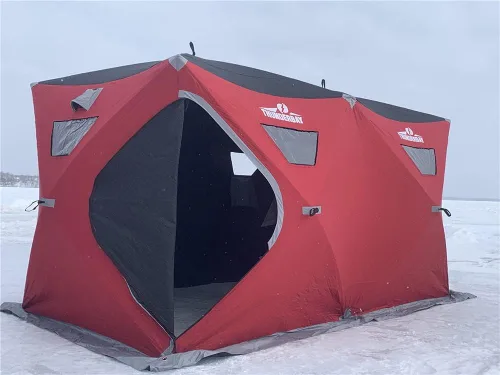 Miniatura 4 de THUNDERBAY Ice Cube Series Pop-Up Hub-Style Ice Fishing Shelter, 68-112 Square Feet of Fishable Area, Portable 6-8 Person Ice Shanty