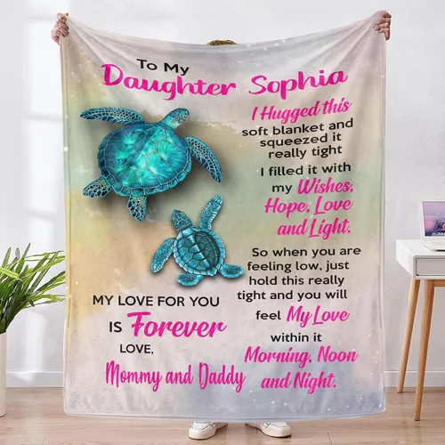Miniatura 8 de Manta personalizada para hija de papá, mamá a hija, regalos para hija de papá, mamá, regalos de cumpleaños para hija, para hija increíble de papá
