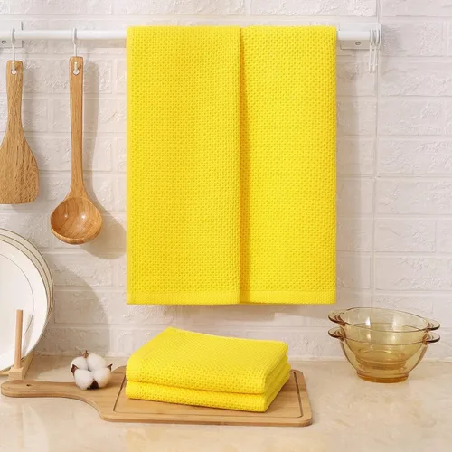Miniatura 326 de Kitinjoy - Paños de cocina de 100 % algodón, tela de tejido gofrado, paño de limpieza ultrasuave, absorbente y de secado rápido. Beige