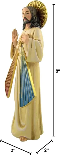 Miniatura 6 de Avalon Gallery Figuras inspiradas en Hummel pintadas a mano, figura católica tallada, 8 pulgadas, Divine Mercy Divina Misericordia
