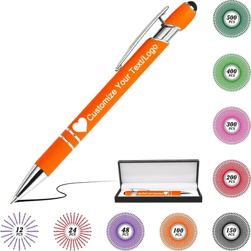 Miniatura 99 de Bolígrafos personalizados con nombre y logotipo, hasta 500 bolígrafos personalizados a granel con grabado gratis regalo para cumpleaños, graduación