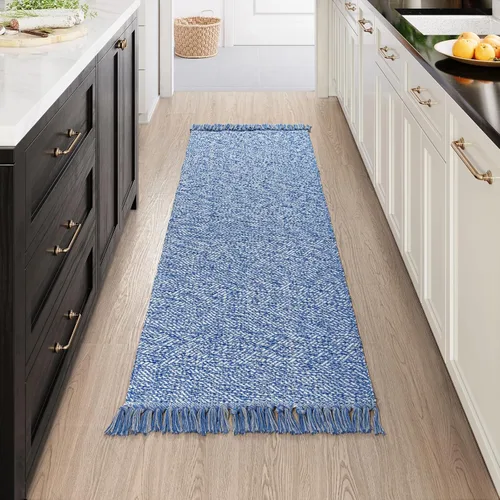 Miniatura 54 de Collive Alfombra Larga para Pasillo de 2.6' x 7', Alfombras Lavables para Interiores de Entrada, Alfombras de Cocina Trenzadas Tejidas Beige/Crema