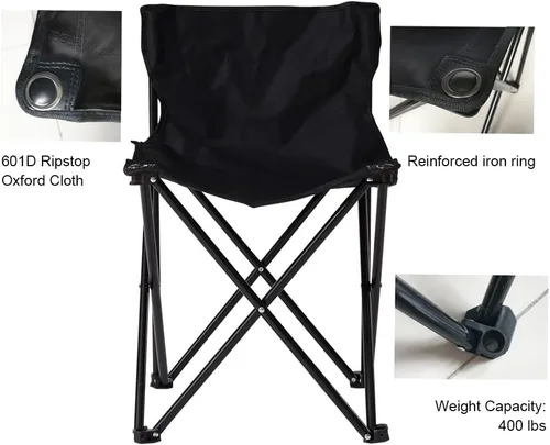 Miniatura 5 de Smartmak Silla de sauna plegable rápida, reforzada, adecuada para sauna, playa y picnic, color negro