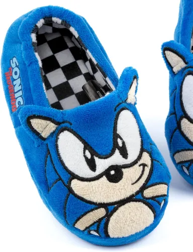 Miniatura 7 de Sonic the Hedgehog Pantuflas de felpa bordada con cara 3D para niños, Azul