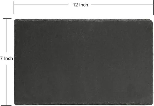 Miniatura 9 de Paquete de 8 tablas de charcutería de pizarra negra de 12 x 7 pulgadas con borde natural para comedor, fiesta, tabla de quesos para pasteles