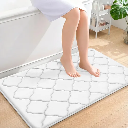 Miniatura 166 de OLANLY Alfombra de Baño de Espuma Viscoelástica de 24 x 16 pulgadas, Ultra Suave y Absorbente, Alfombras de Baño Antideslizantes, Cómodas, Lavables
