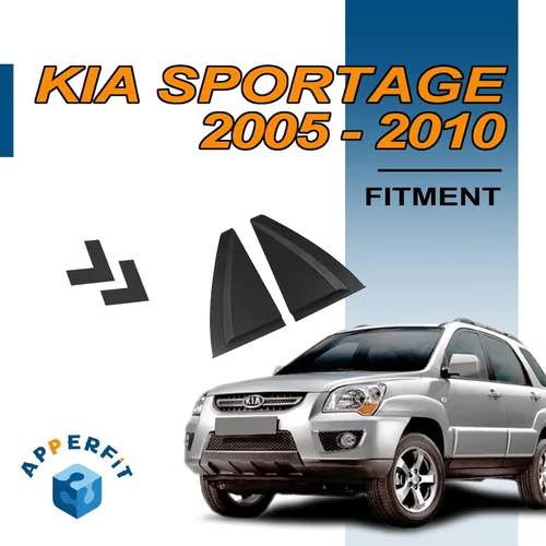 Miniatura 2 de APPERFiT Delta Molding lado izquierdo y lado derecho del pasajero compatible con Kia Sportage 2005-2010 reemplaza 83830-1F001 83840-1F001