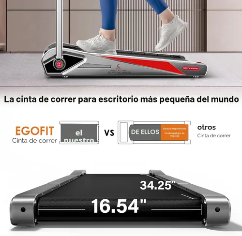 Miniatura 3 de Egofit Walker Pro/Plus - Cinta de correr para debajo del escritorio para trabajar desde casa, caminadora compacta solo para caminar con inclinación